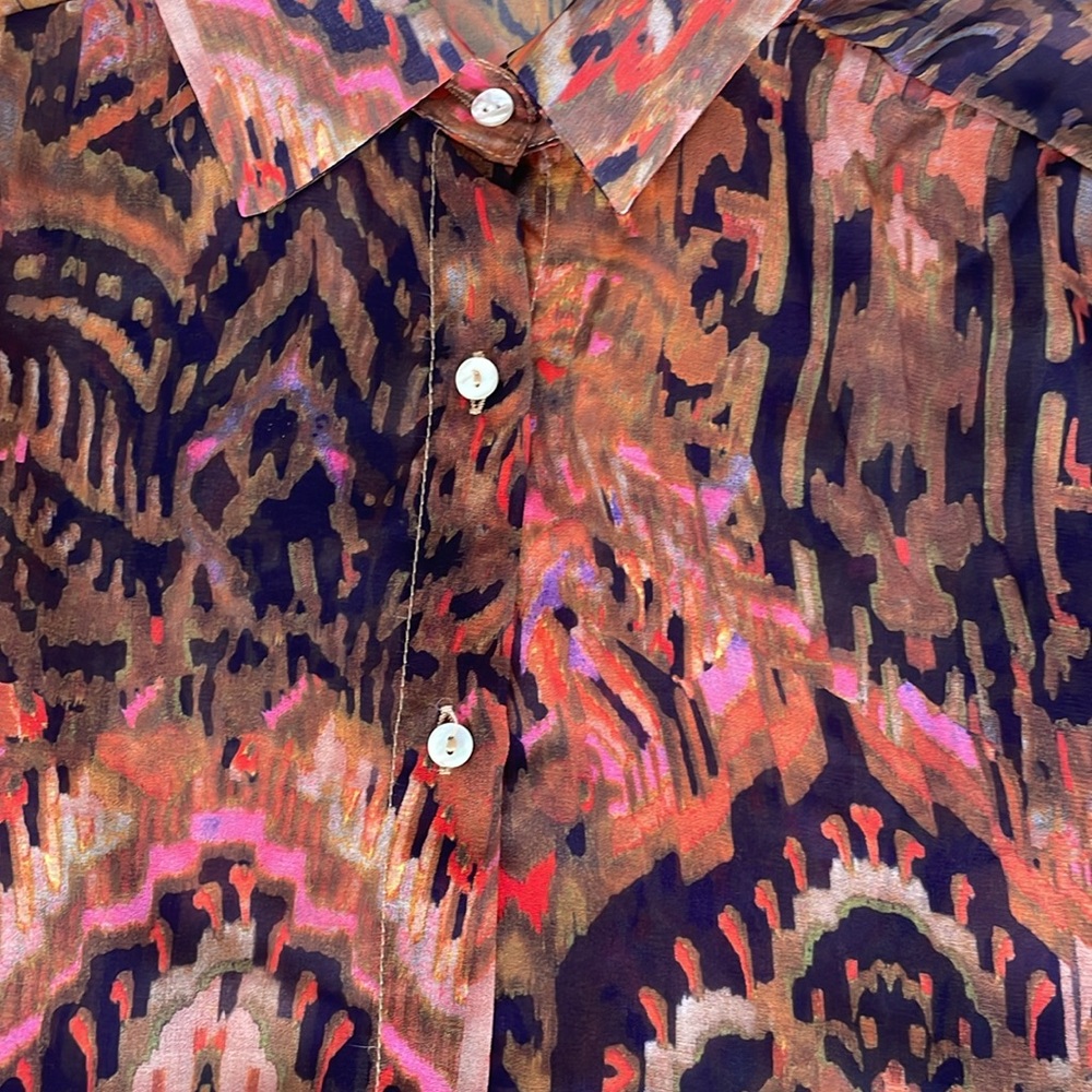 Commense Brown Multi-Color Button-Down Shirt - Picture 2 of 5